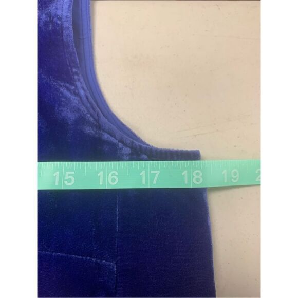 J Crew Blue Velvet Sleeveless Top - Picture 6 of 7
